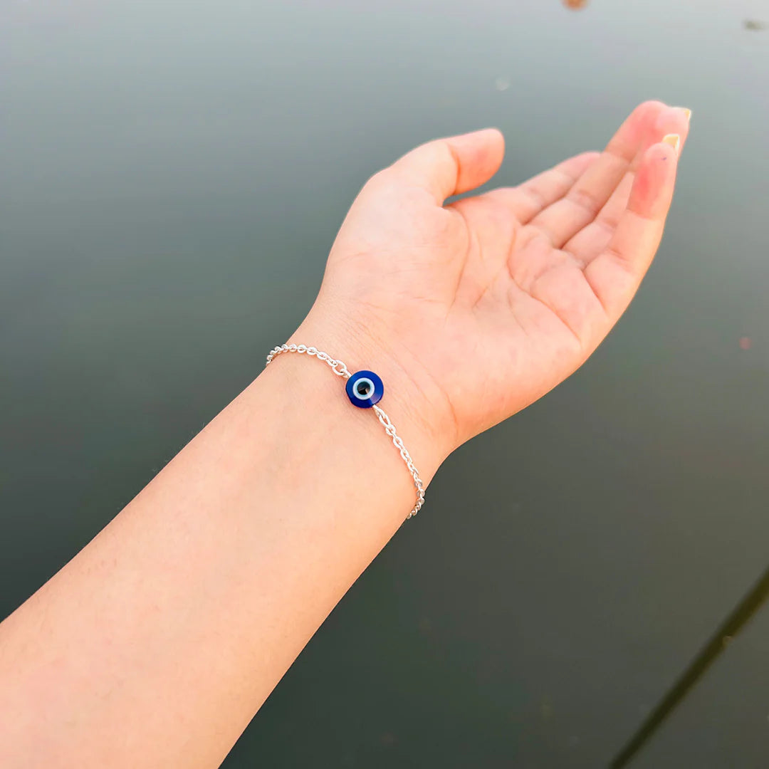 Protection Evil Eye Bracelet 925 Sterling Silver(चाँदी)