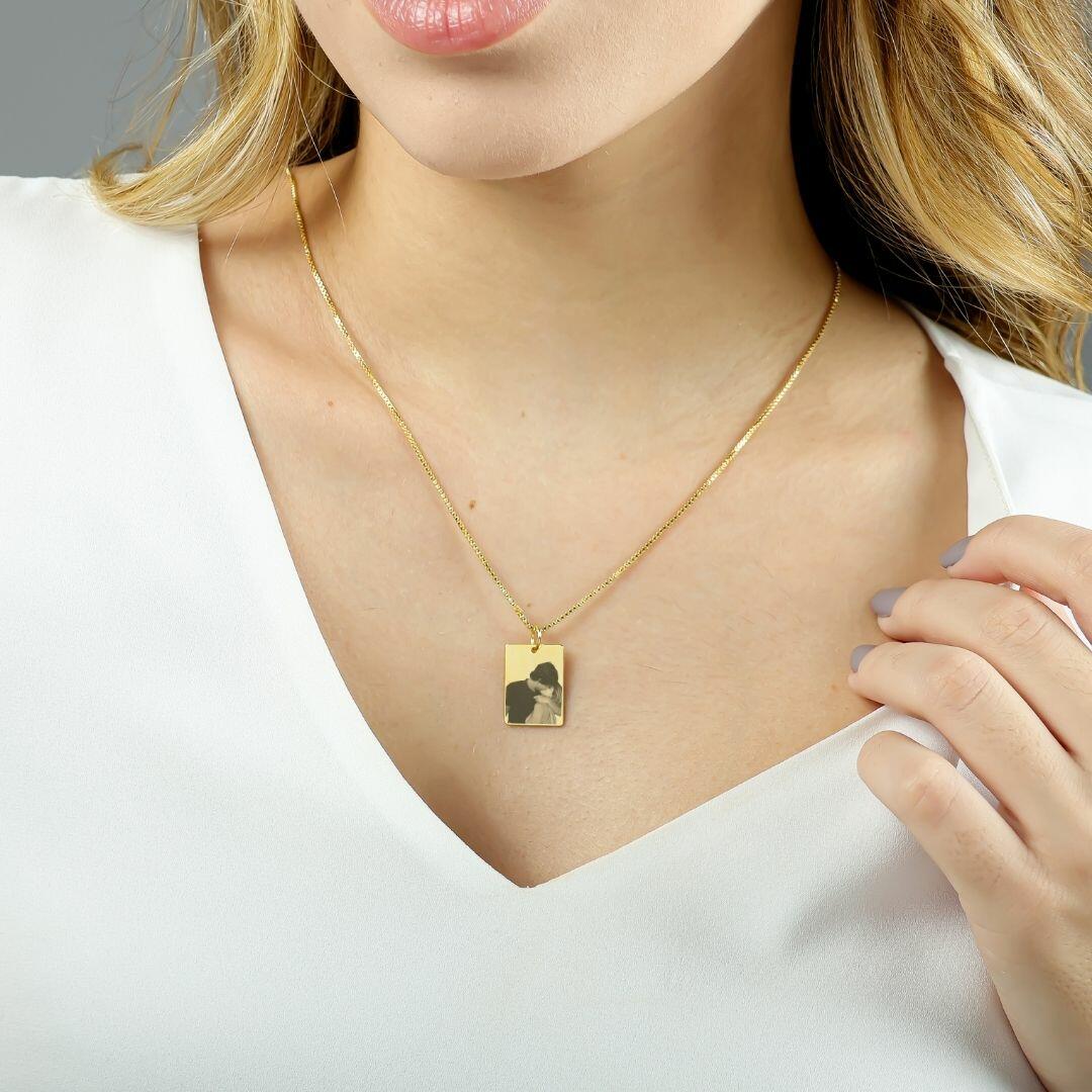 Engraved Photo Necklace
