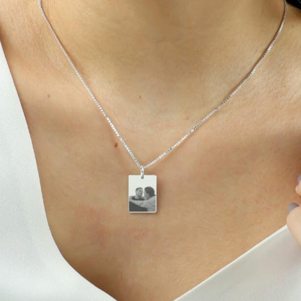 Engraved Photo Necklace