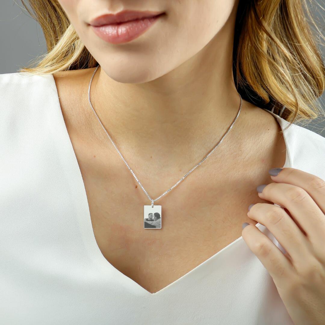 Engraved Photo Necklace