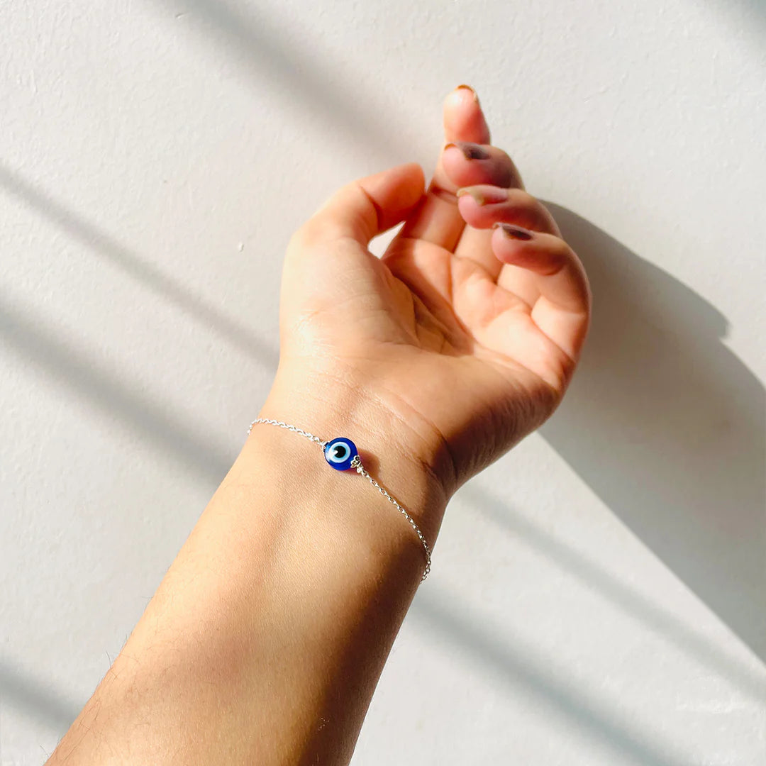 Protection Evil Eye Bracelet 925 Sterling Silver(चाँदी)