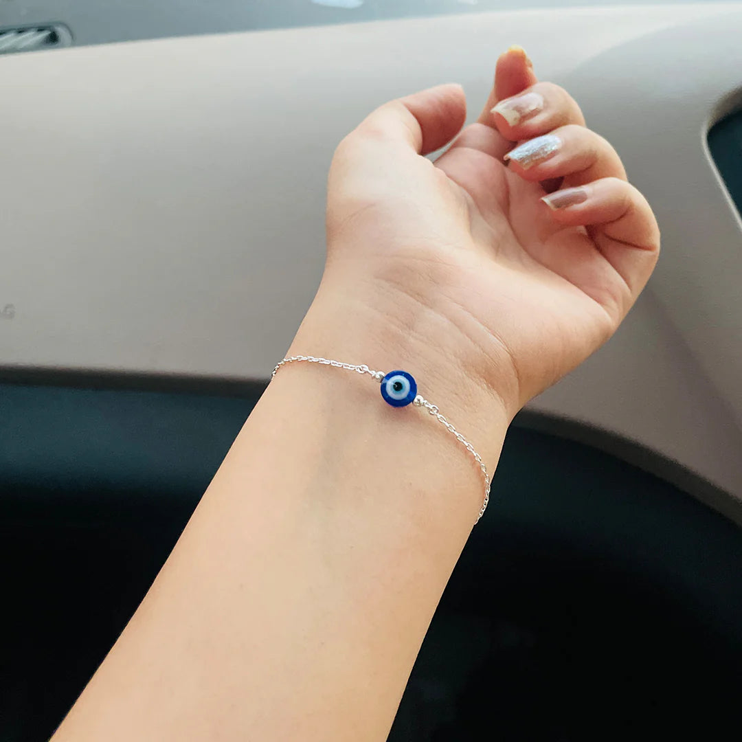 Protection Evil Eye Bracelet 925 Sterling Silver(चाँदी)