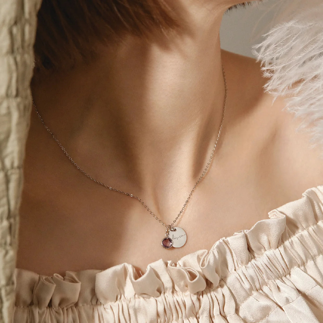 Birthstone Name Necklace
