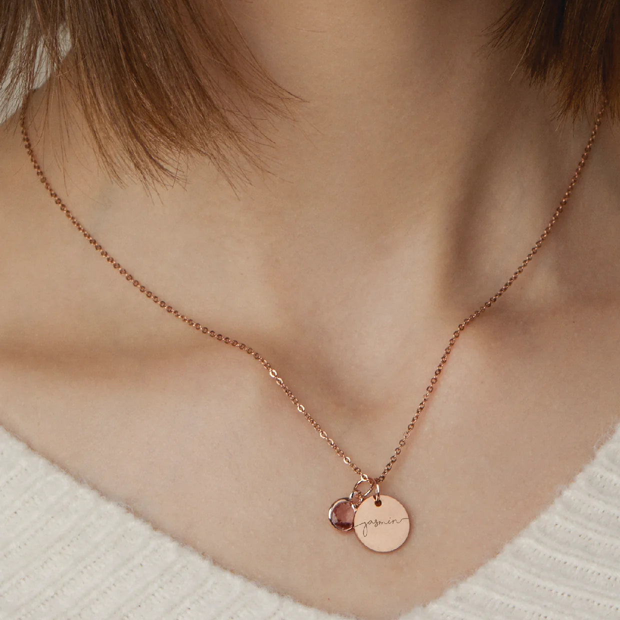 Birthstone Name Necklace