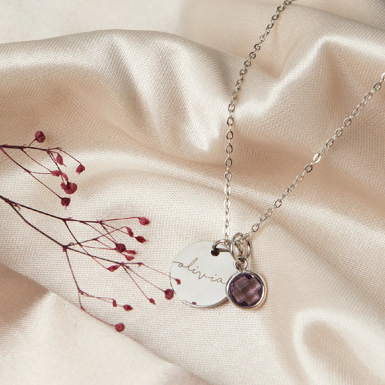 Birthstone Name Necklace
