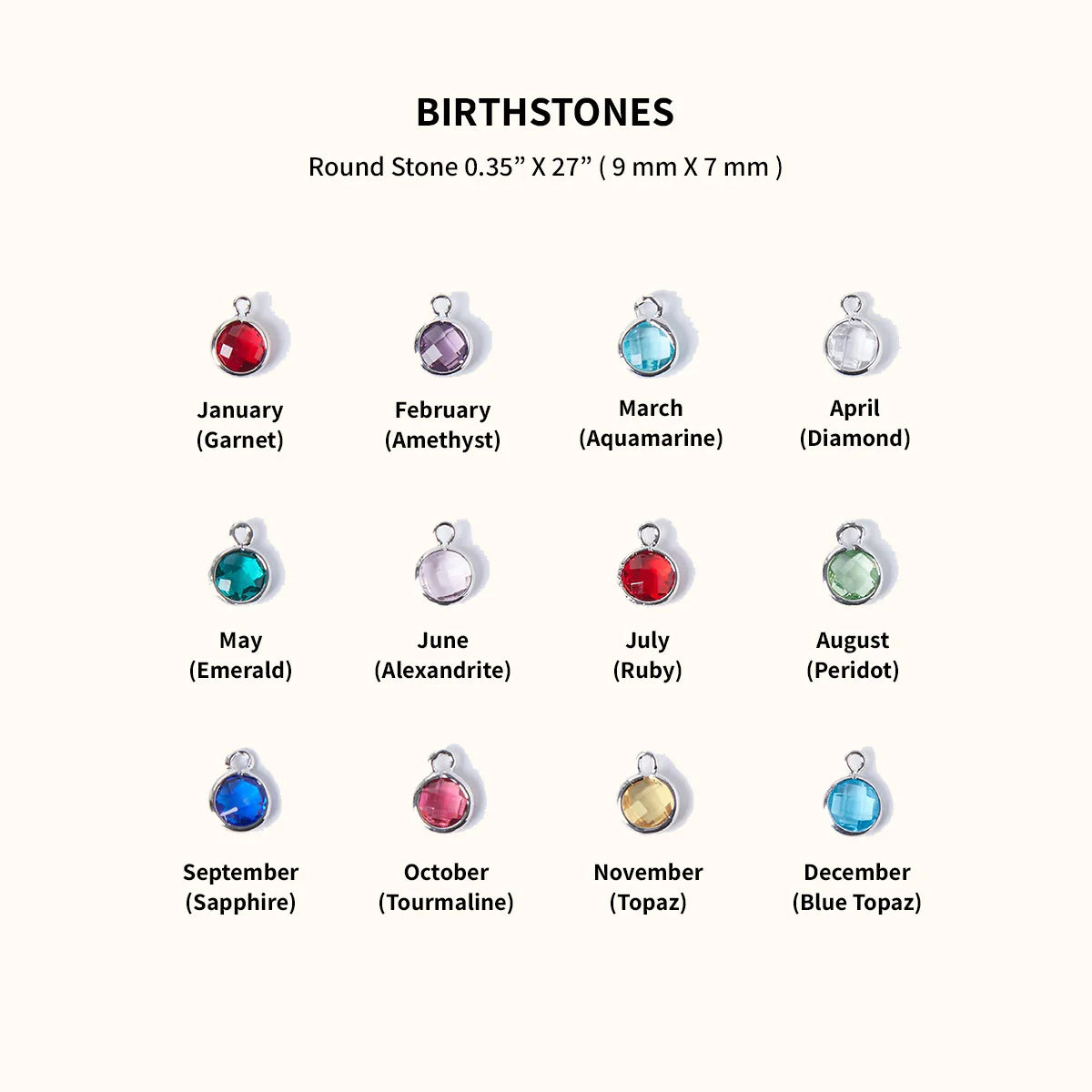 Birthstone Name Necklace