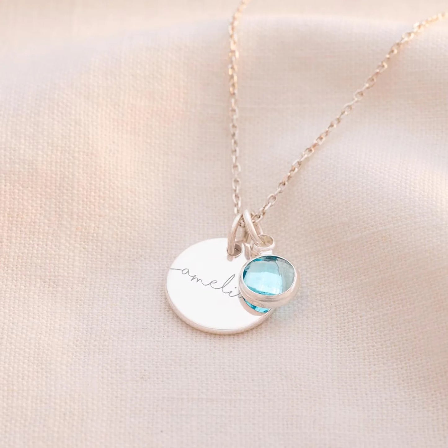 Birthstone Name Necklace