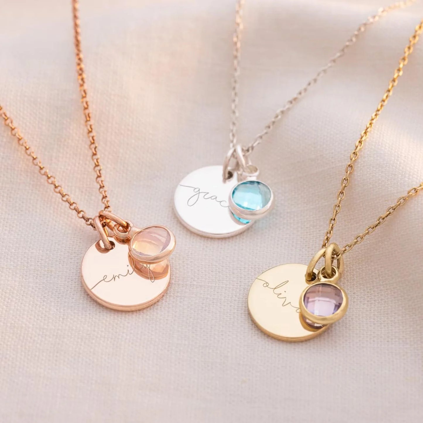 Birthstone Name Necklace