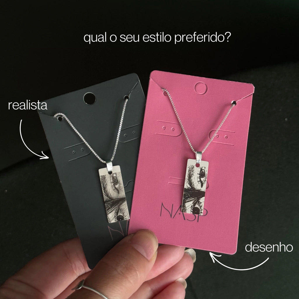 Couple Engraved Eye Necklace