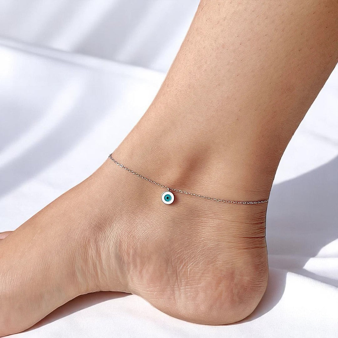 Evil Eye Anklet | 925 Sterling Silver