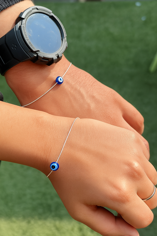 Protection Evil Eye Bracelet 925 Sterling Silver(चाँदी)