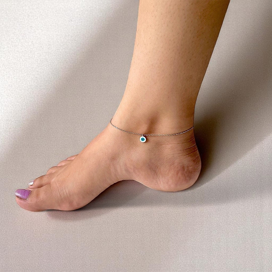 Evil Eye Anklet | 925 Sterling Silver