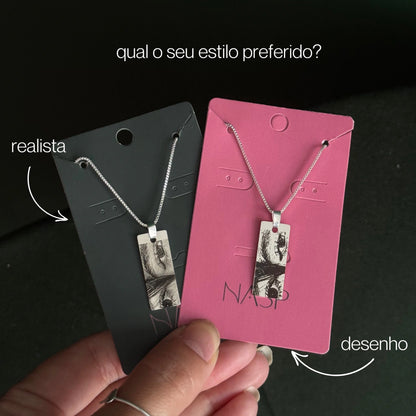 Couple Engraved Eye Necklace